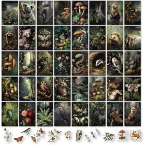 image97 Decor Vintage FRAMED Wall Art For Living Room  Large Framed Art Prints Cottagecore Wall Decor Dark Cottage Core Posters For Room Aesthetic Pictures Nature Forest Print For Dorm Home Bedroom BLACK FRAMECottagecore Collage