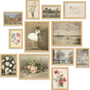 image97 Decor Vintage Framed Wall Art  Framed Vintage Wall Art Prints Vintage Posters For Room Aesthetic Lanscape Prints For Wall Decor Moody Gallery Wall Pictures Botanical Paintings For Home BedroomVintage Gx8x10