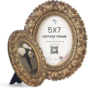 image97 Decor Vintage Picture Frames 4x6  Antique Oval Picture Frame 4x6 Ornate Gold Frame 4 X 6 For Tabletop And Wall Hanging Antique Wall DecorFloral
