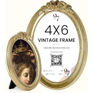 image97 Decor Vintage Picture Frames 4x6  Antique Oval Picture Frame 4x6 Ornate Gold Frame 4 X 6 For Tabletop And Wall Hanging Antique Wall DecorRose