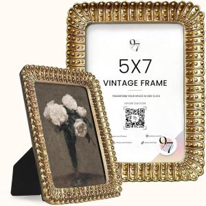 image97 Decor Vintage Picture Frames 5x7  Gold 5x7 Picture Frame Vintage Style Ornate 5 x 7 Frames for Pictures Antique 5 By 7 Frame For Tabletop And Wall Hanging Antique Wall DecorGold Ornate