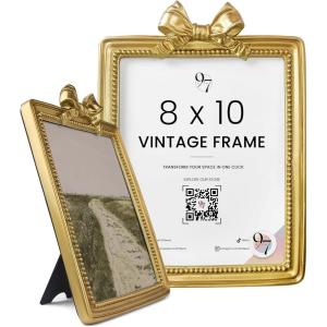 image97 Decor Vintage Picture Frames 5x7  Gold 5x7 Picture Frame Vintage Style Ornate 5 x 7 Frames for Pictures Antique 5 By 7 Frame For Tabletop And Wall Hanging Antique Wall DecorGolden Bow