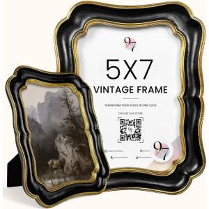 image97 Decor Vintage Picture Frames 5x7  Gold 5x7 Picture Frame Vintage Style Ornate 5 x 7 Frames for Pictures Antique 5 By 7 Frame For Tabletop And Wall Hanging Antique Wall DecorGold Black