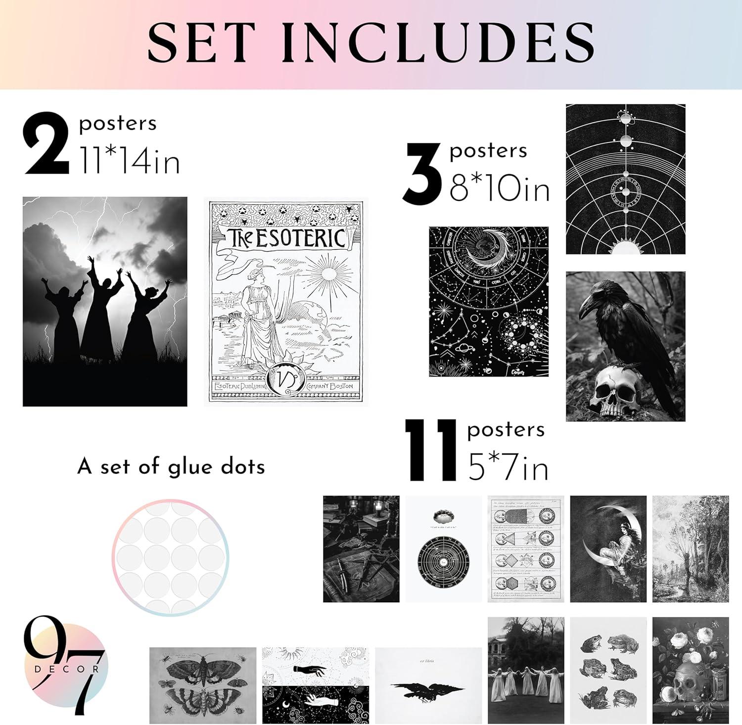 image97 Decor Large 11x14 Gothic Home Decor Aesthetic  Large Vintage Witchy Decor Gothic Wall Art Goth Room Witch Pictures Witchy Halloween Dark Goth Posters For Bedroom Decorations UnframedGothic Gx11x14
