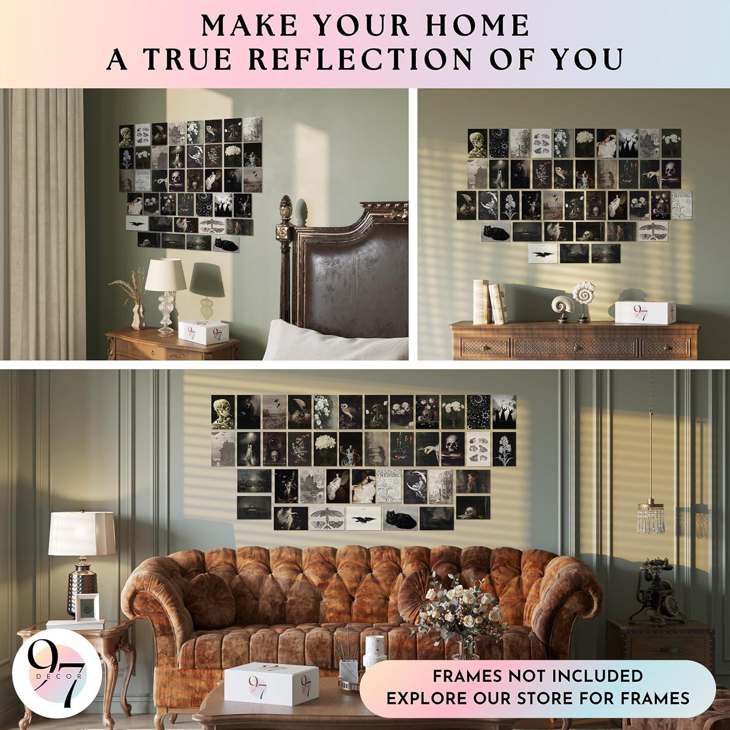 image97 Decor Large 11x14 Gothic Home Decor Aesthetic  Large Vintage Witchy Decor Gothic Wall Art Goth Room Witch Pictures Witchy Halloween Dark Goth Posters For Bedroom Decorations UnframedGothic 40x4x6