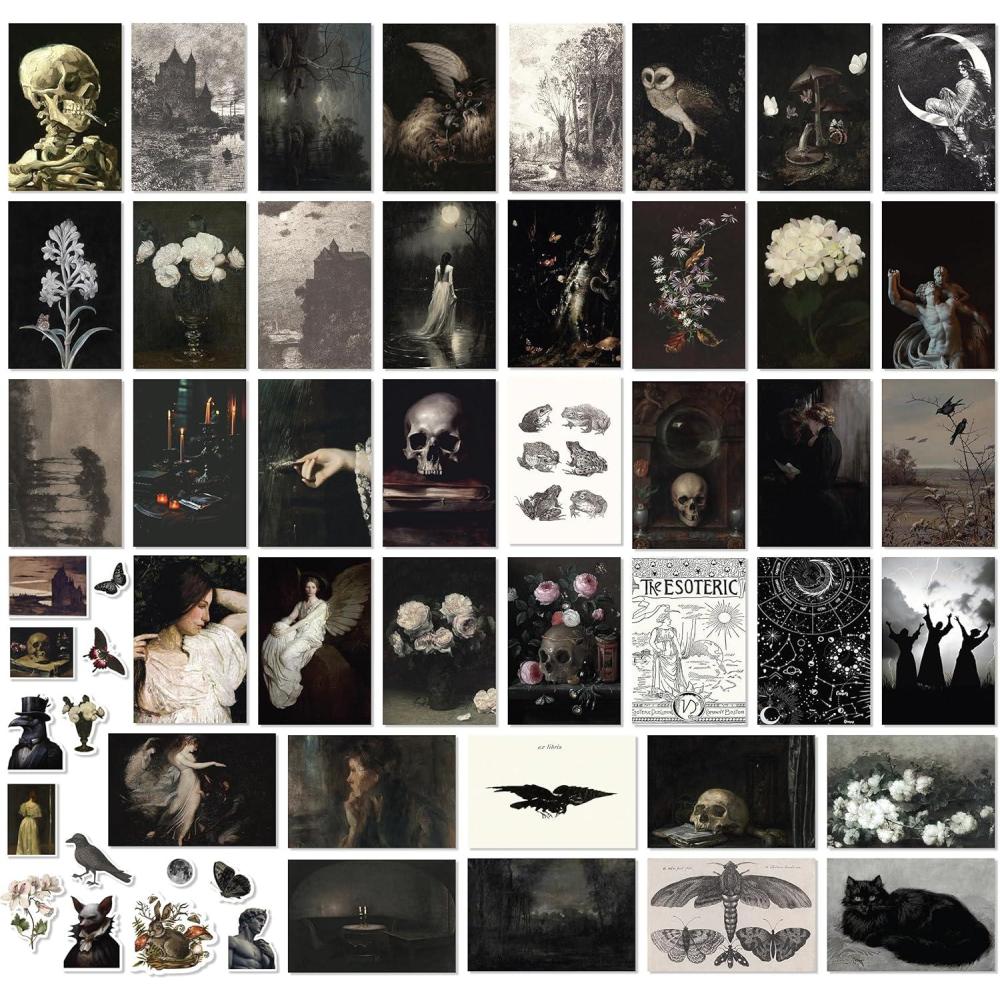 image97 Decor Large 11x14 Gothic Home Decor Aesthetic  Large Vintage Witchy Decor Gothic Wall Art Goth Room Witch Pictures Witchy Halloween Dark Goth Posters For Bedroom Decorations UnframedGothic 40x4x6