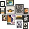image97 Decor Eclectic Wall Art Framed  Modern Maximalist Wall Decor Unique Colorful Prints For Wall Decorations Aesthetic Pictures Retro Framed Gallery Wall Art Set Artsy Room Posters For Home Bedroom BLACK FRAME