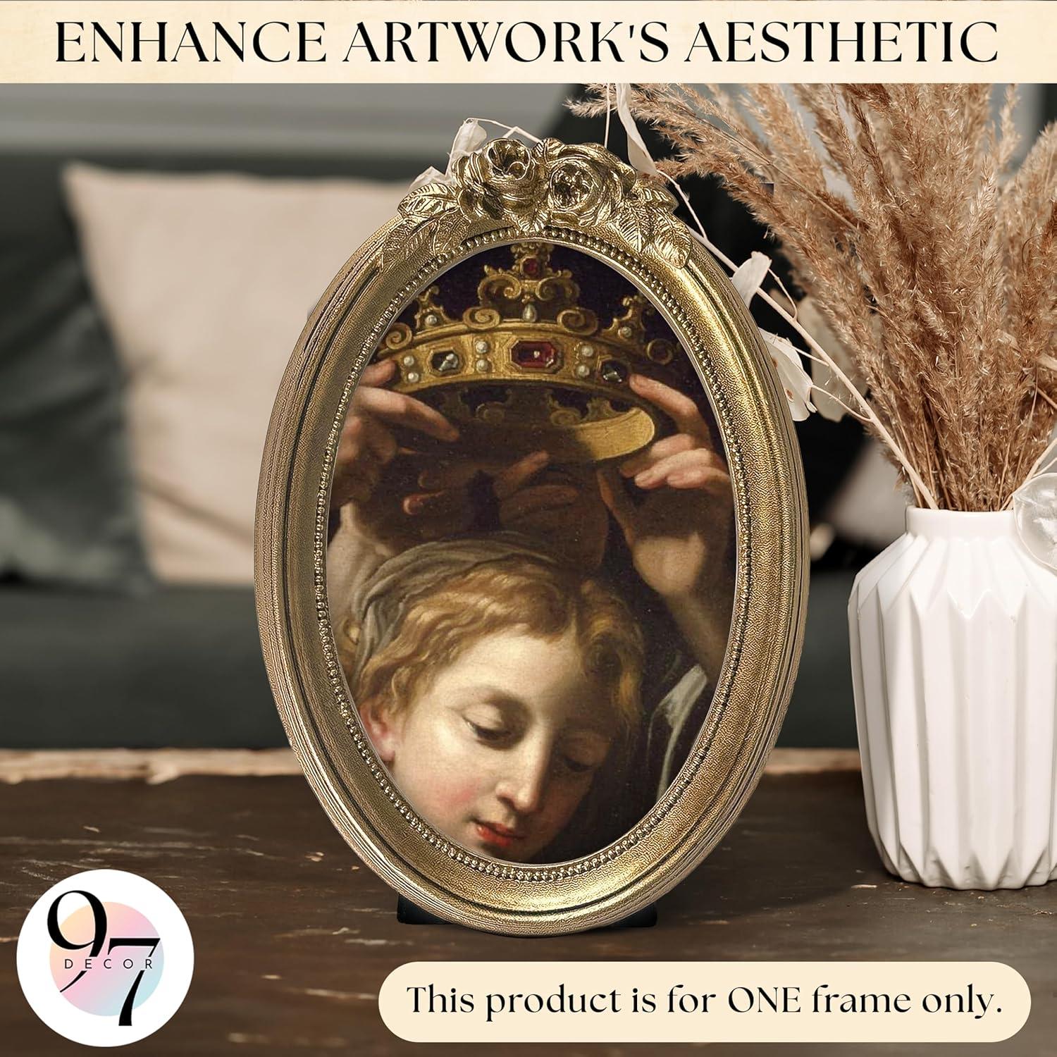 image97 Decor Gold Oval Frame 8x10  Gold Vintage Picture Frames 8x10 Antique Ornate Frames 8 X 10 With Glass Front For Tabletop Photo Display And Wall Hanging Golden Rose Frame 8 By 10Rose Oval