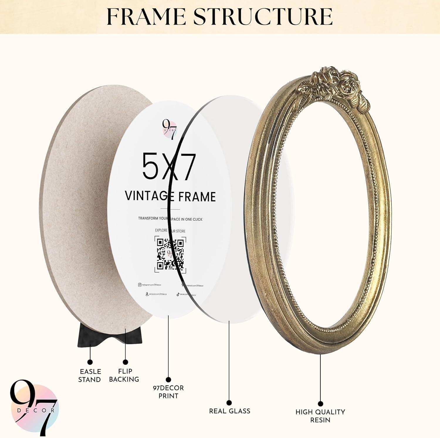 image97 Decor Gold Oval Frame 8x10  Gold Vintage Picture Frames 8x10 Antique Ornate Frames 8 X 10 With Glass Front For Tabletop Photo Display And Wall Hanging Golden Rose Frame 8 By 10Rose Oval