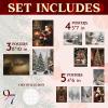 image97 Decor Vintage Christmas Prints Unframed  Moody Christmas Pictures Wall Decor Aesthetic Holiday Poster Winter Art Reindeer Pine Tree Photo Santa Artwork Retro Xmas Painting For Home BedroomVintage Christmas