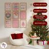 image97 Decor Vintage Christmas Prints Unframed  Moody Christmas Pictures Wall Decor Aesthetic Holiday Poster Winter Art Reindeer Pine Tree Photo Santa Artwork Retro Xmas Painting For Home BedroomPink Christmas