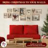 image97 Decor Vintage Christmas Prints Unframed  Rustic Christmas Wall Art Winter Pictures Wall Decor Aesthetic Pine Tree Prints Reindeer Poster Xmas Artwork Santa Photo Holiday Decorations For BedroomWhite Vintage