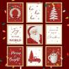image97 Decor Vintage Christmas Prints Unframed  Moody Christmas Pictures Wall Decor Aesthetic Holiday Poster Winter Art Reindeer Pine Tree Photo Santa Artwork Retro Xmas Painting For Home BedroomRed  White Christmas