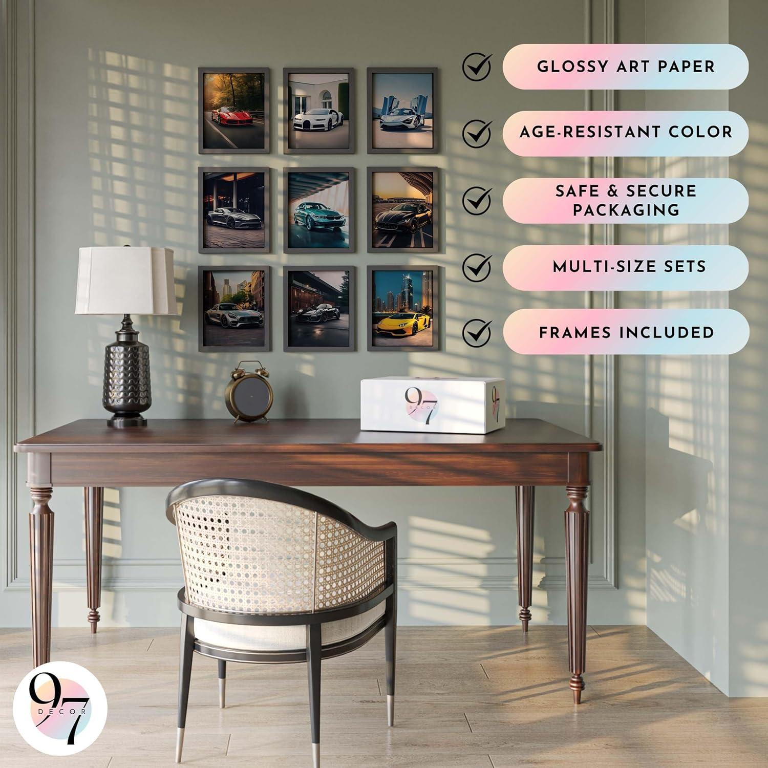 image97 DECOR Super Car FRAMED Posters for Boys Room  Modern Car Wall Art Prints Sport Car Poster for Men Racing Car Room Decor for Teen Boys Bedroom Cool Supercars Artwork Pictures Decoration BLACK FRAME