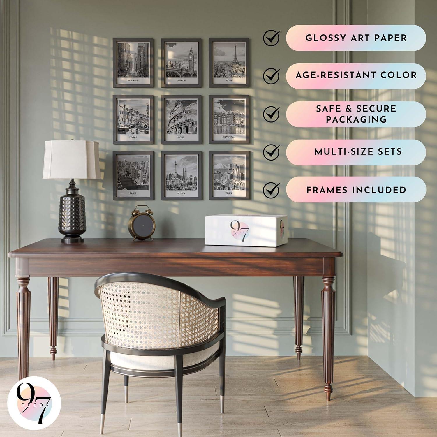 image97 Decor FRAMED Black White City Wall Art Print  Cityscape Pictures Famous Architecture Landscape Artwork Wall Decor European Buildings Poster New York City Skyline Photo BLACK FRAMECity