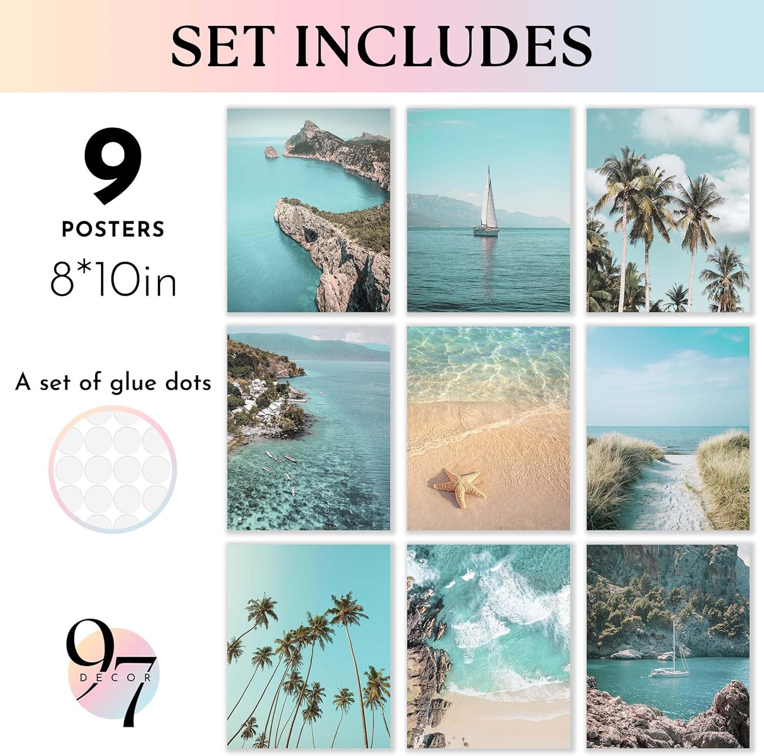 image97 Decor FRAMED Coastal Wall Art Decor  Coastal Posters Beach Pictures Wall Art Prints Beach Wall Decor Ocean Wall Art Beachy Photos Tropical Summer Artwork for Home Decorations BEIGE FRAMECoastal