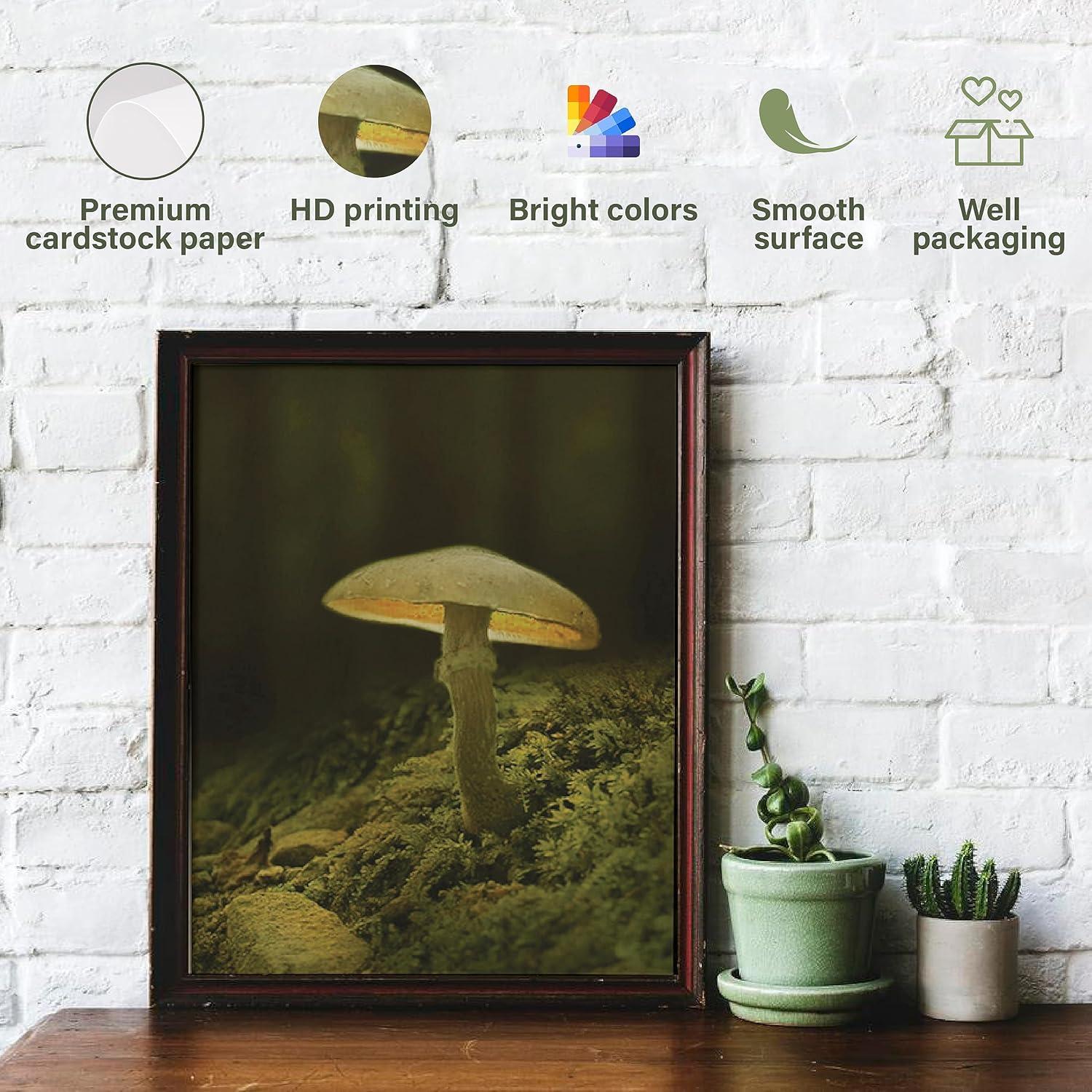 image97 Decor FRAMED Cottagecore Wall Decor  Vintage Fairycore Decorations Boho Fairy Room Fantasy Prints Nature Earthy Posters For Room Aesthetic Mushroom Cottage Core Wall Art For Dorm Bedroom BEIGE FRAMEGoblincore Gallery