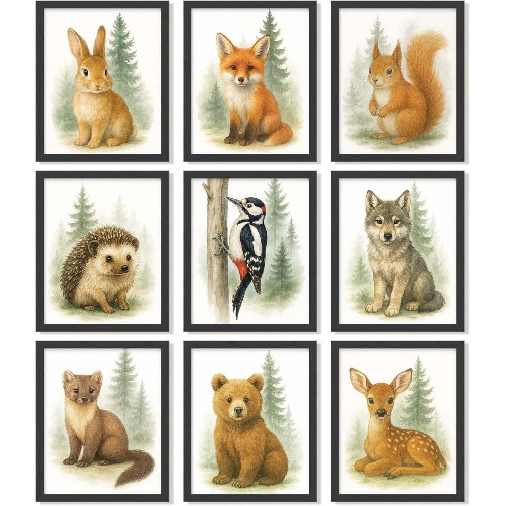 image97 Decor FRAMED Vintage WW2 Poster  Us History Posters for Classroom Decorations World War 2 Propaganda Pictures World War II Army Art Prints WW2 Memorabilia Military Wall Decor for Men BLACK FRAMEWoodland Animal
