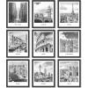 image97 Decor FRAMED Black White City Wall Art Print  Cityscape Pictures Famous Architecture Landscape Artwork Wall Decor European Buildings Poster New York City Skyline Photo BLACK FRAMECity