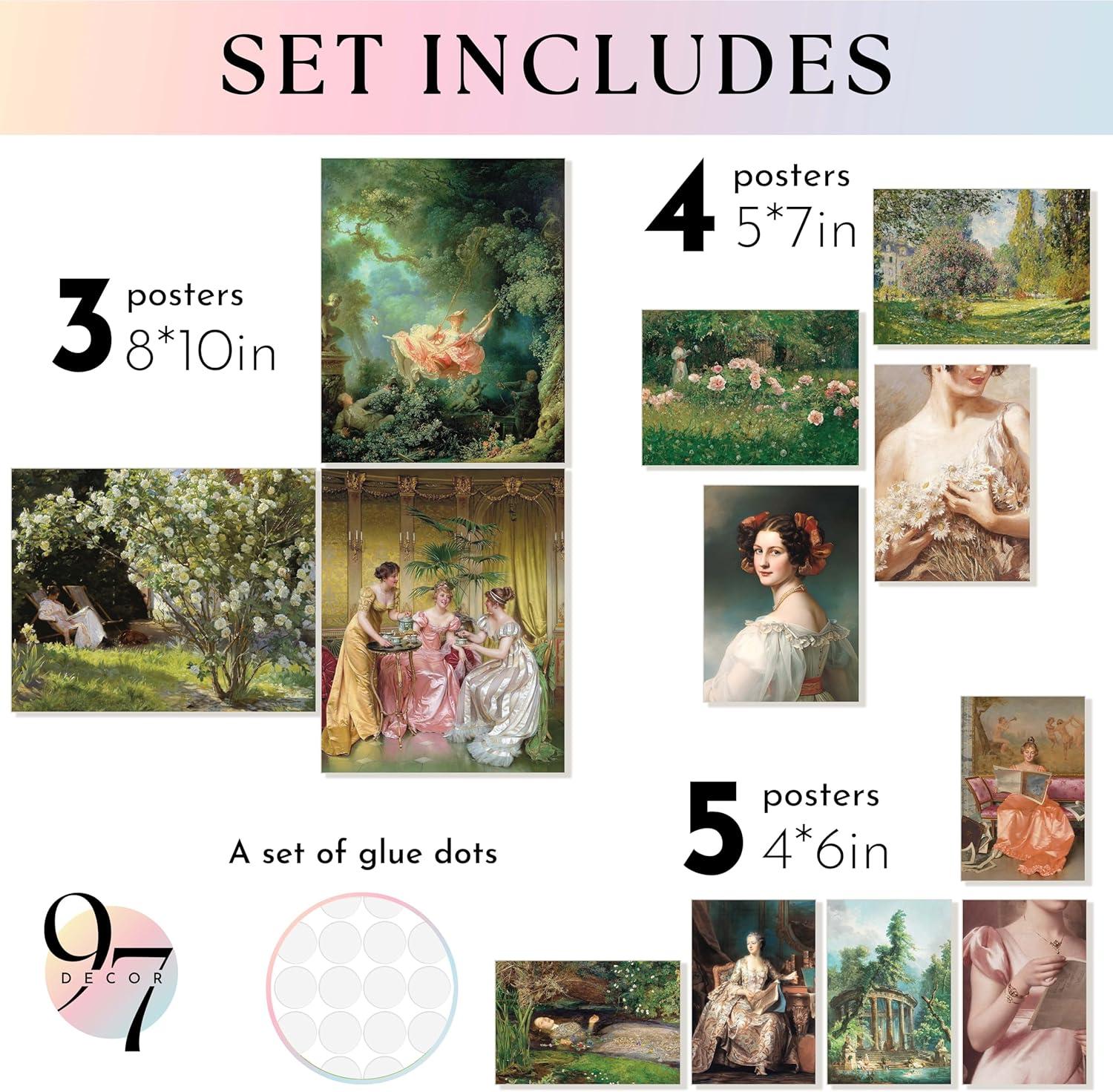 image97 Decor FRAMED Vintage Victorian Decor for Home  Coquette Vintage Art Prints Light Victorian Wall Art Classic Maximalist Wall Decorations Old Paintings Woman Portrait Pictures for Bedroom BLACK FRAMEBaroque Victorian Gx8x10