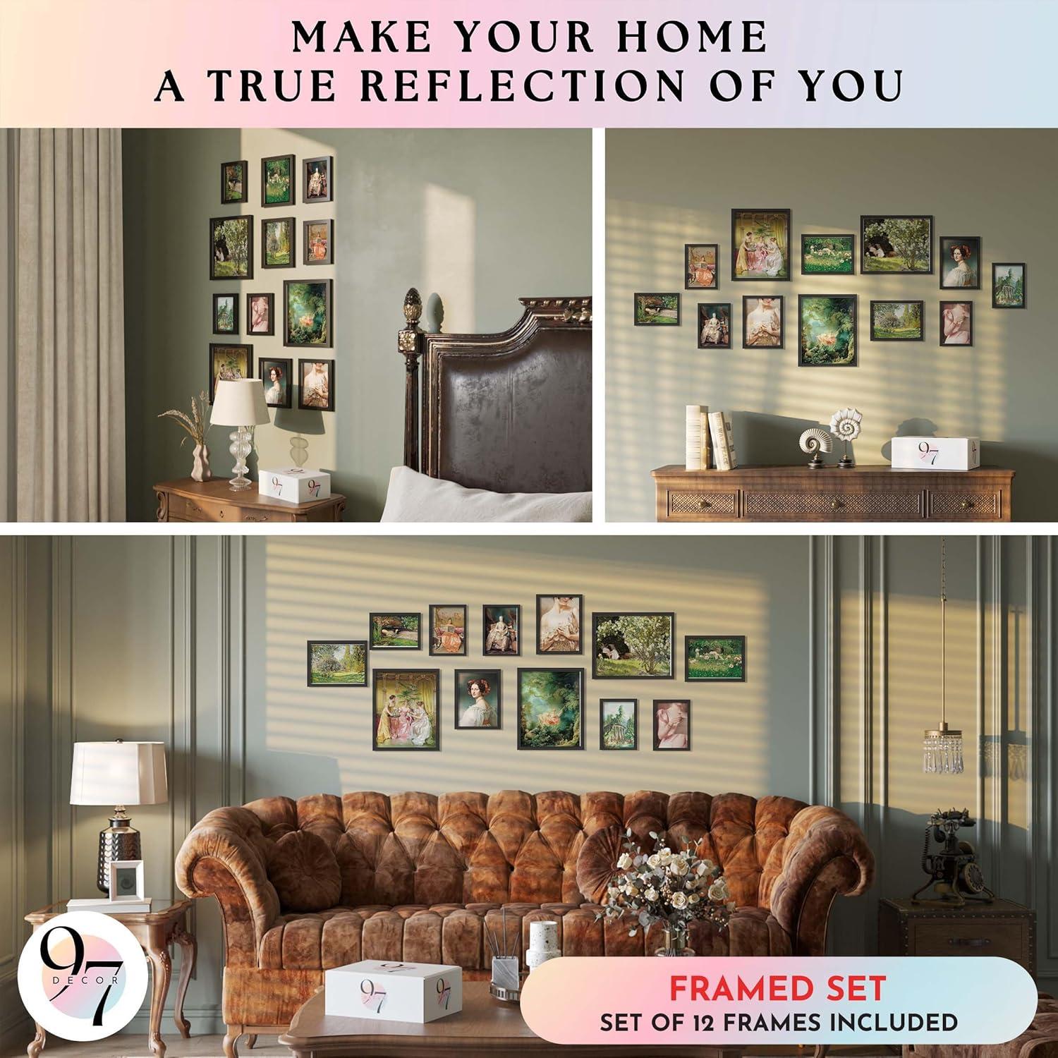 image97 Decor FRAMED Vintage Victorian Decor for Home  Coquette Vintage Art Prints Light Victorian Wall Art Classic Maximalist Wall Decorations Old Paintings Woman Portrait Pictures for Bedroom BLACK FRAMEBaroque Victorian Gx8x10