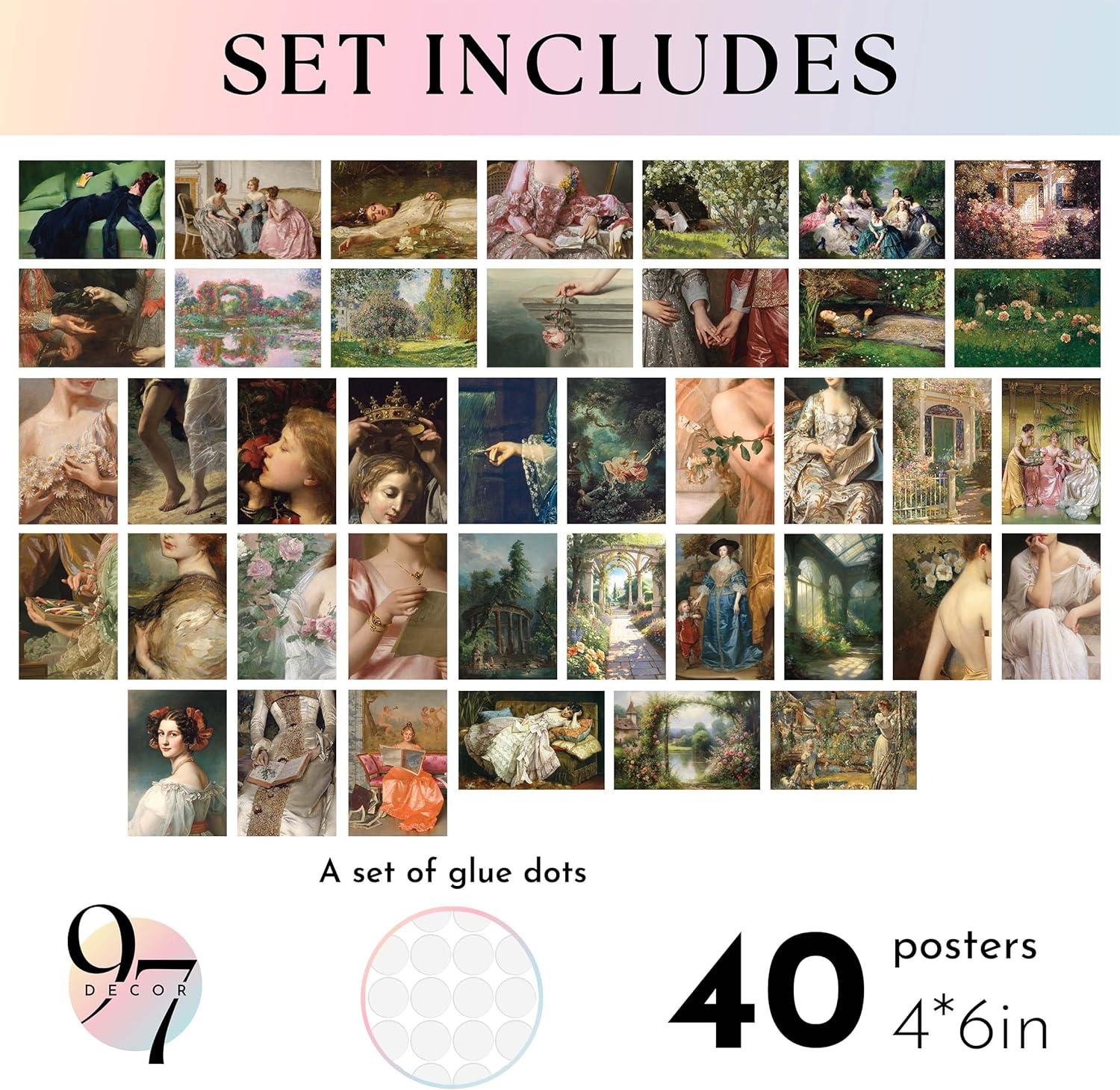 image97 Decor FRAMED Vintage Victorian Decor for Home  Coquette Vintage Art Prints Light Victorian Wall Art Classic Maximalist Wall Decorations Old Paintings Woman Portrait Pictures for Bedroom BLACK FRAMEVictorian 40x4x6
