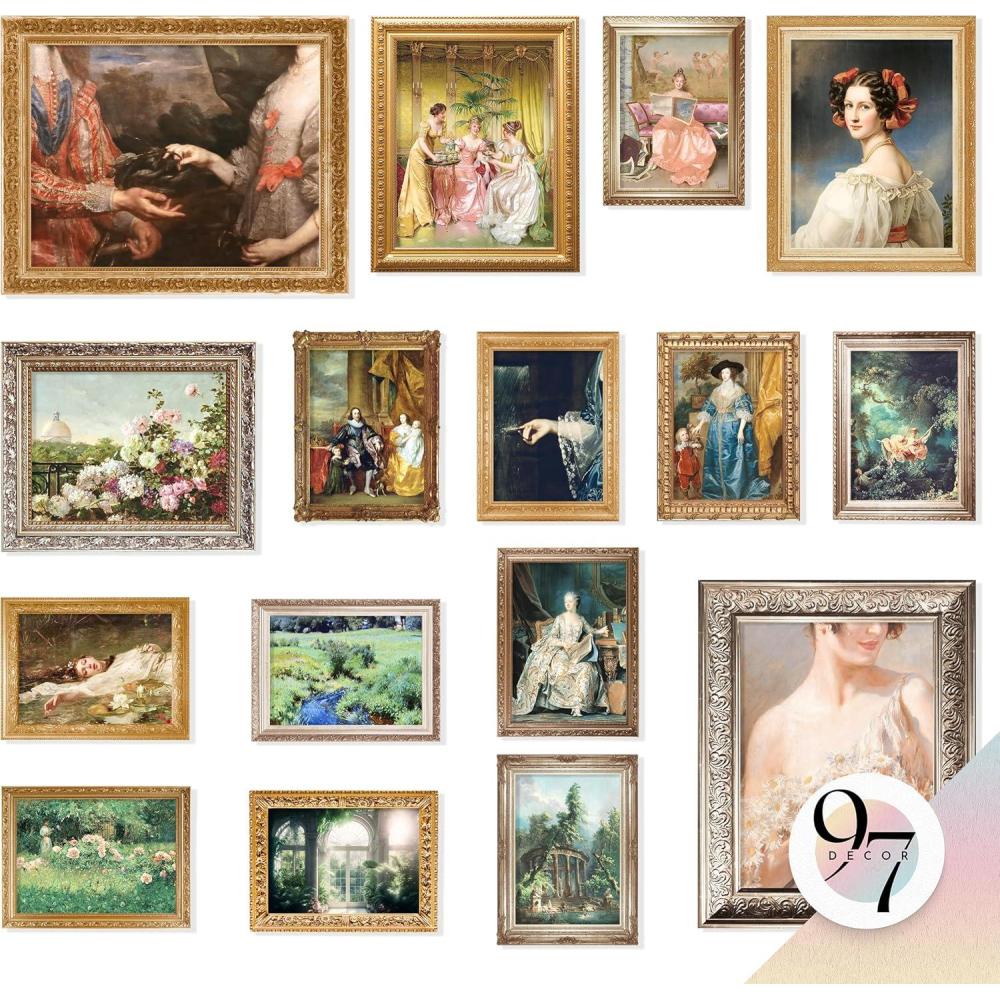 image97 Decor FRAMED Vintage Victorian Decor for Home  Coquette Vintage Art Prints Light Victorian Wall Art Classic Maximalist Wall Decorations Old Paintings Woman Portrait Pictures for Bedroom BLACK FRAMEBaroque Victorian Gx11x14