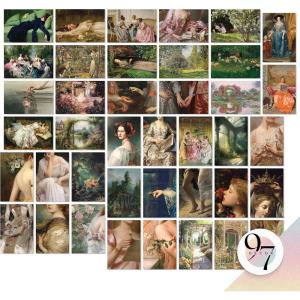 image97 Decor FRAMED Vintage Victorian Decor for Home  Coquette Vintage Art Prints Light Victorian Wall Art Classic Maximalist Wall Decorations Old Paintings Woman Portrait Pictures for Bedroom BLACK FRAMEVictorian 40x4x6