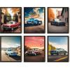 image97 Decor FRAMED Classic Car Posters for Bedroom  Muscle Car Posters For Boys Room Vintage Muscle Car Decor Race Cars Pictures Wall Decorations Antique Old Muscles Cars Wall Art Prints for Mens BLACK FRAMECAR 2