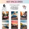image97 Decor FRAMED Classic Car Posters for Bedroom  Muscle Car Posters For Boys Room Vintage Muscle Car Decor Race Cars Pictures Wall Decorations Antique Old Muscles Cars Wall Art Prints for Mens BLACK FRAMECAR 2