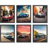 image97 Decor FRAMED Classic Car Posters for Bedroom  Muscle Car Posters For Boys Room Vintage Muscle Car Decor Race Cars Pictures Wall Decorations Antique Old Muscles Cars Wall Art Prints for Mens BLACK FRAMECAR 2