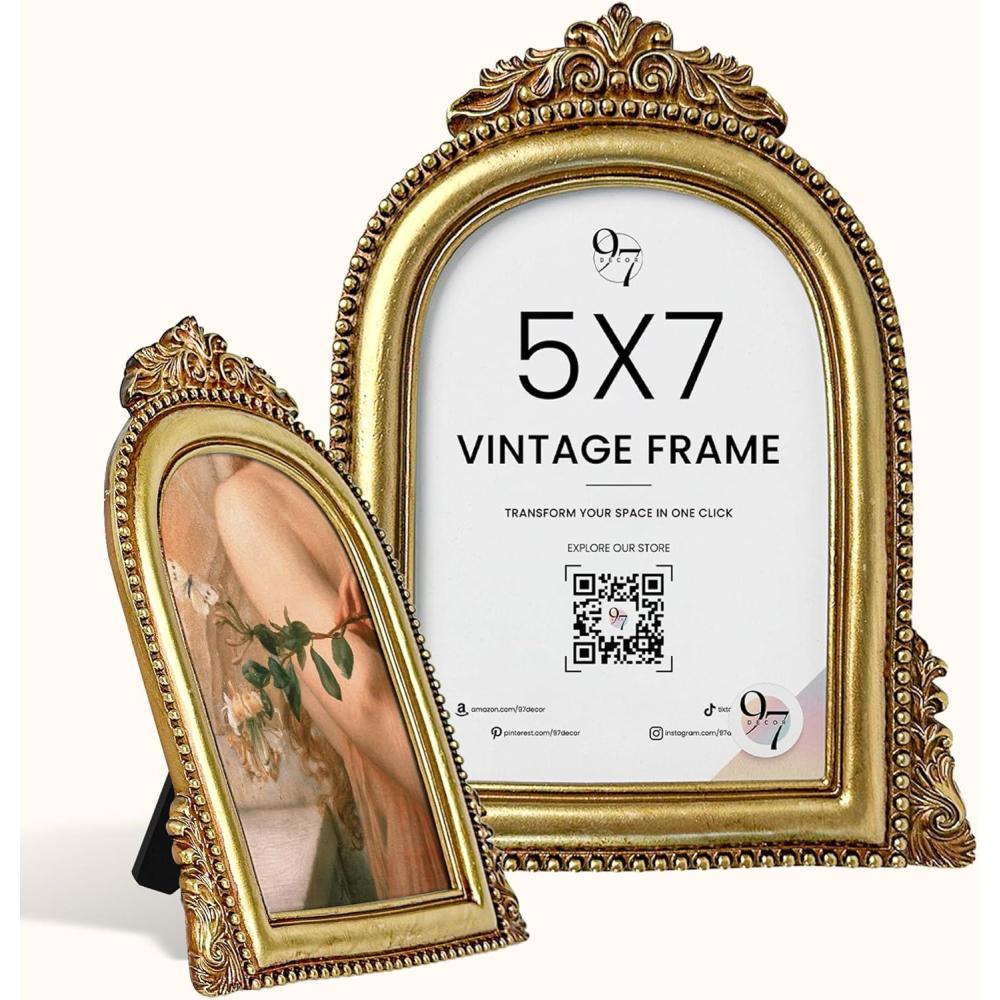 image97 Decor Gold Vintage Picture Frames 8x10  Vintage Gold Frames 8x10 For Tabletop And Wall Hanging Decorative Ornate 8 By 10 Frame Antique Wall DecorAntique Gold Arch