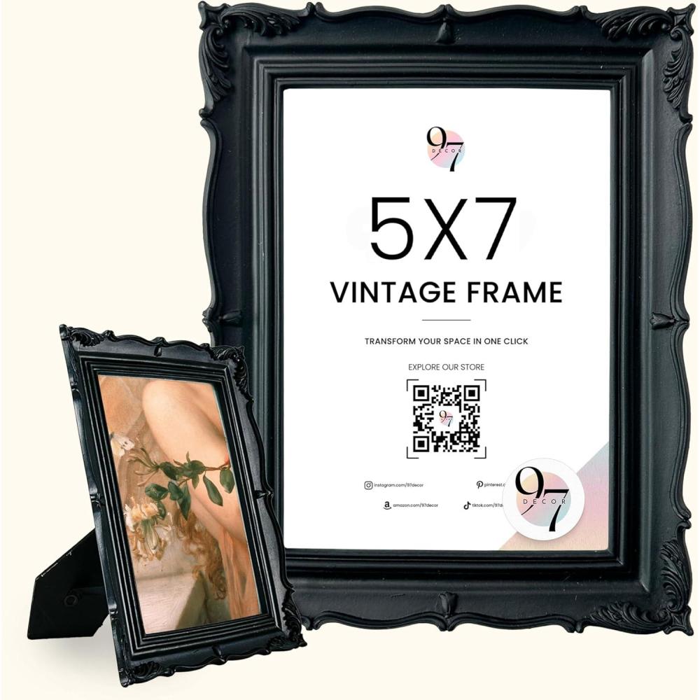 image97 Decor Gold Vintage Picture Frames 8x10  Vintage Gold Frames 8x10 For Tabletop And Wall Hanging Decorative Ornate 8 By 10 Frame Antique Wall DecorBlack Vintage