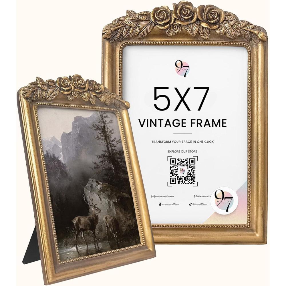 image97 Decor Gold Vintage Picture Frames 8x10  Vintage Gold Frames 8x10 For Tabletop And Wall Hanging Decorative Ornate 8 By 10 Frame Antique Wall DecorVictorian Rose Gold