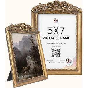 image97 Decor Gold Vintage Picture Frames 8x10  Vintage Gold Frames 8x10 For Tabletop And Wall Hanging Decorative Ornate 8 By 10 Frame Antique Wall DecorVictorian Rose Gold