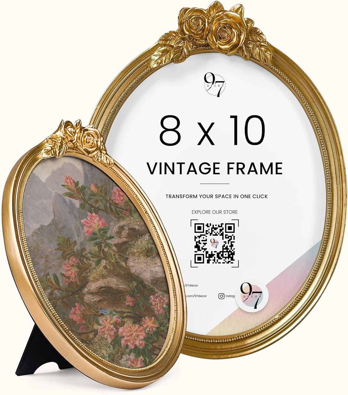 image:image97 Decor Black Vintage Picture Frames 3x3  Mini Round Gothic Picture Frame 3x3 Small Ornate Frame For Table Top And Wall Hanging Handcrafted Resin Goth Home Decor Gallery Wall ArtRose Oval