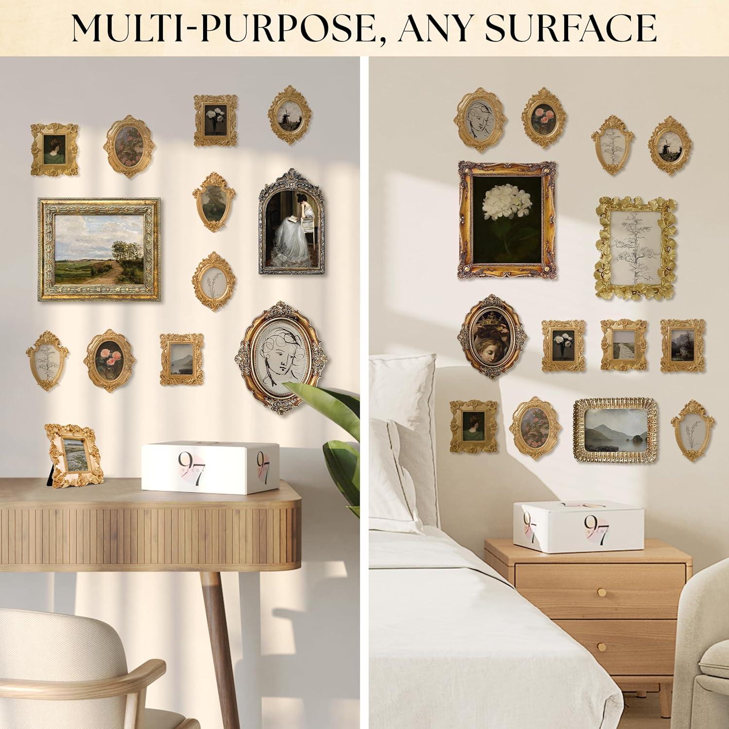 image:image97 Decor Black Vintage Picture Frames 3x3  Mini Round Gothic Picture Frame 3x3 Small Ornate Frame For Table Top And Wall Hanging Handcrafted Resin Goth Home Decor Gallery Wall ArtRose Gold