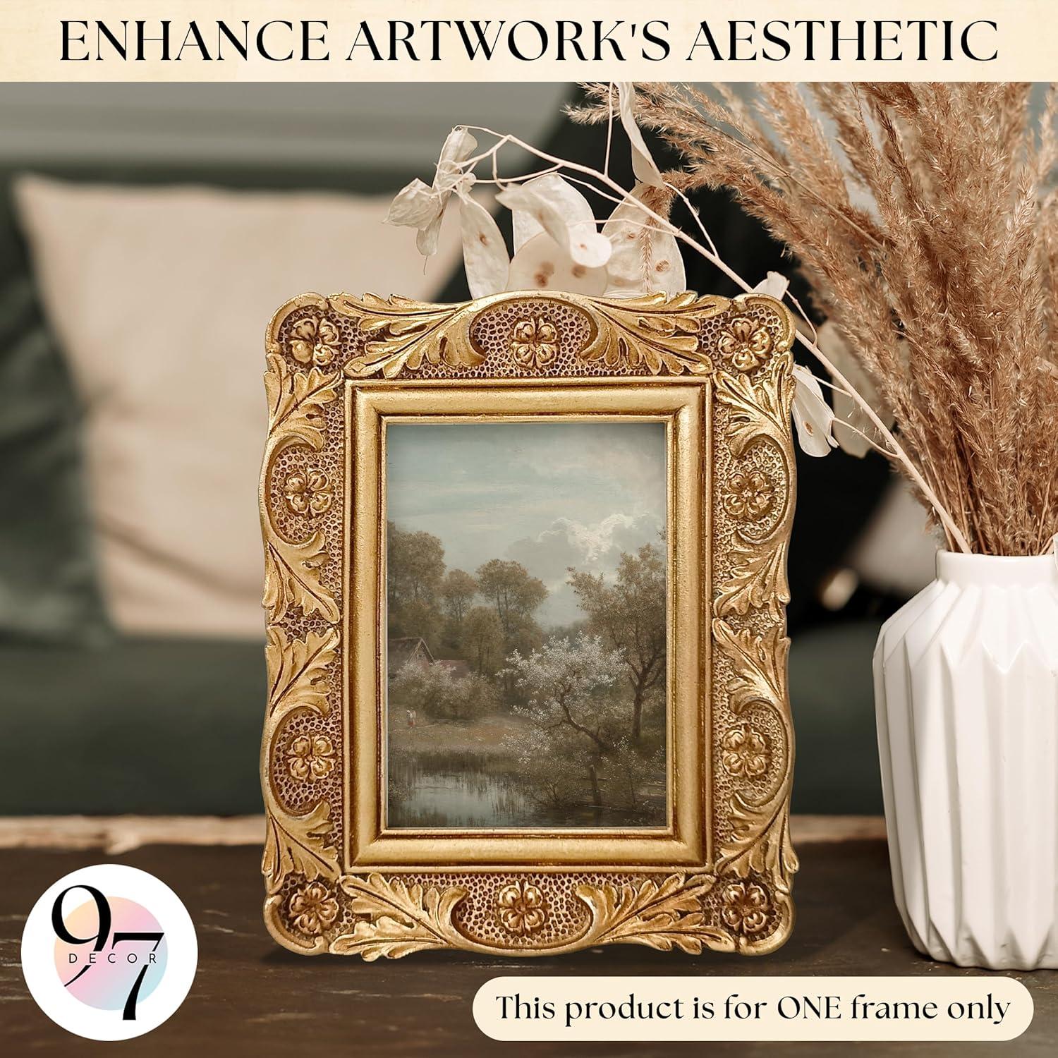 image:image97 Decor Black Vintage Picture Frames 3x3  Mini Round Gothic Picture Frame 3x3 Small Ornate Frame For Table Top And Wall Hanging Handcrafted Resin Goth Home Decor Gallery Wall ArtAntique Gold Floral Rectangle