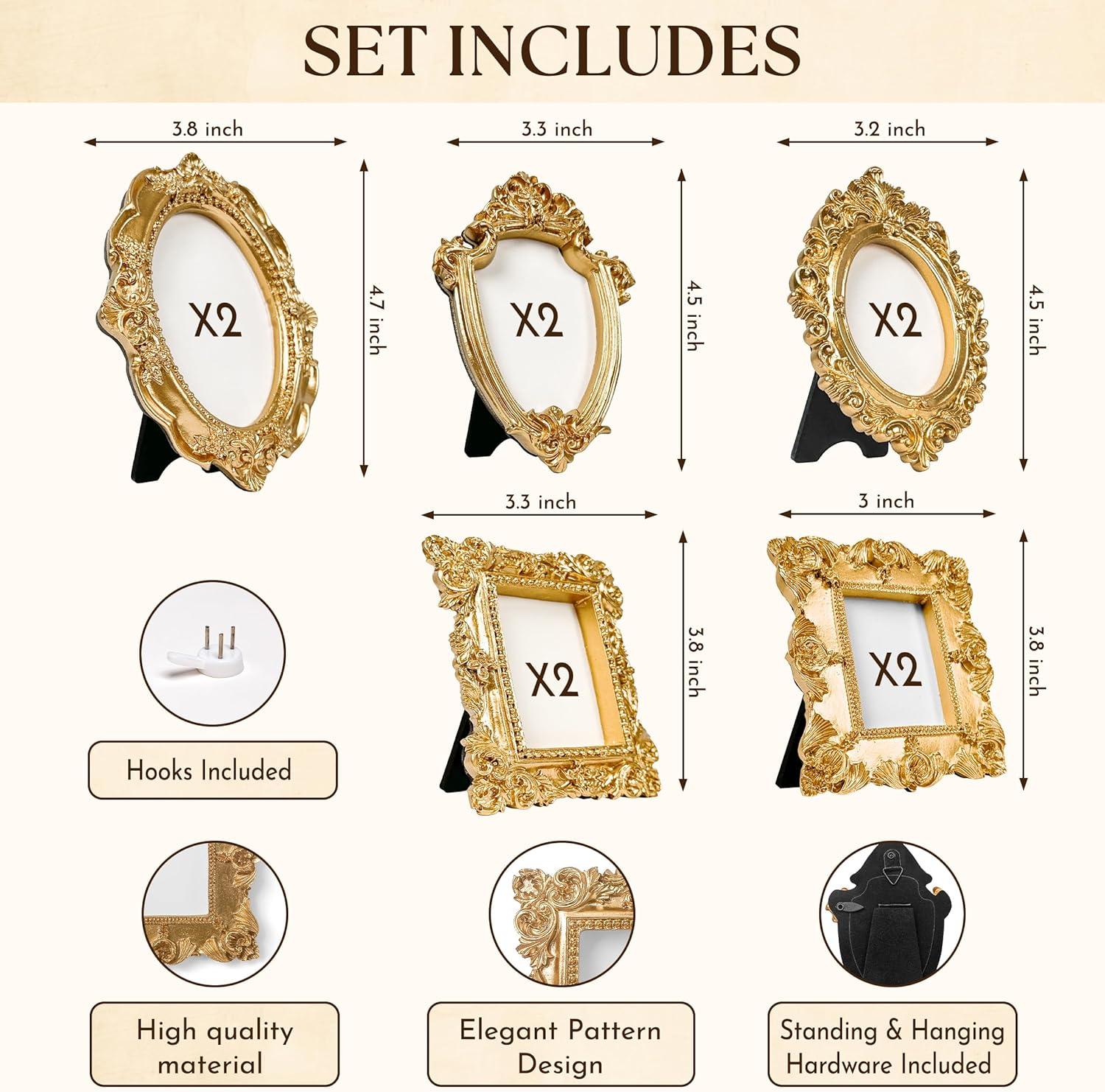 image:image97 Decor Black Vintage Picture Frames 3x3  Mini Round Gothic Picture Frame 3x3 Small Ornate Frame For Table Top And Wall Hanging Handcrafted Resin Goth Home Decor Gallery Wall ArtRose Gold