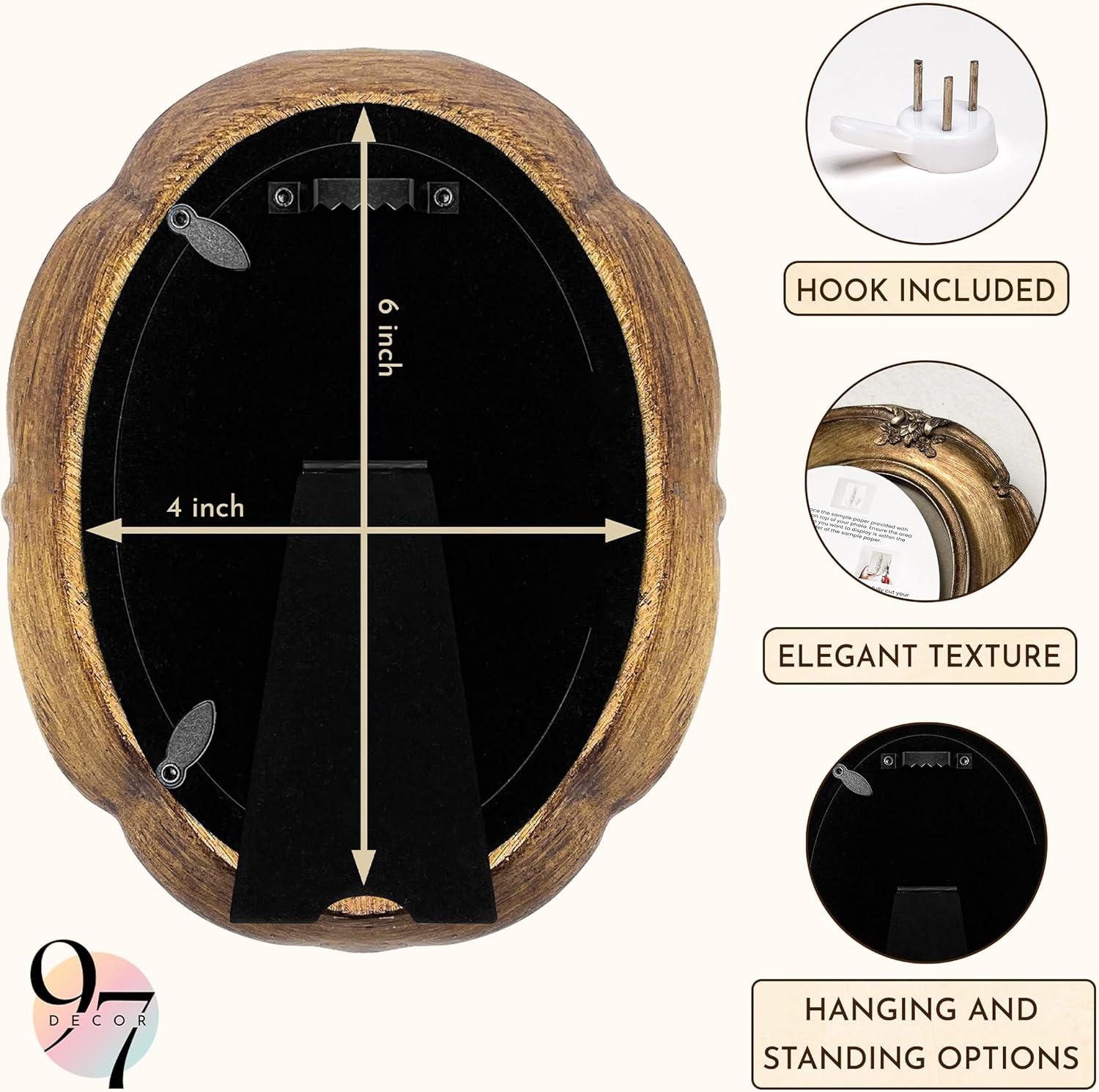 image:image97 Decor Black Vintage Picture Frames 3x3  Mini Round Gothic Picture Frame 3x3 Small Ornate Frame For Table Top And Wall Hanging Handcrafted Resin Goth Home Decor Gallery Wall ArtBrozne Oval