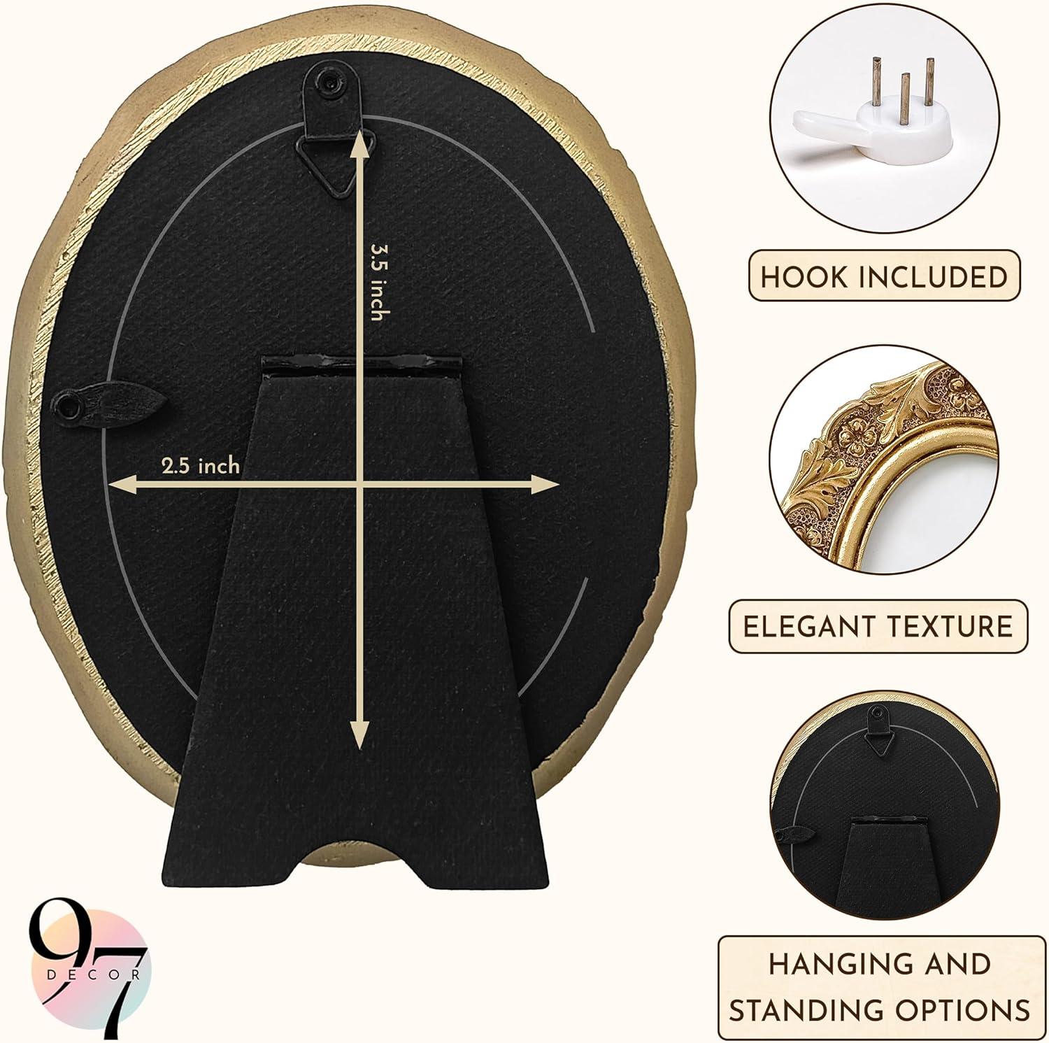 image:image97 Decor Black Vintage Picture Frames 3x3  Mini Round Gothic Picture Frame 3x3 Small Ornate Frame For Table Top And Wall Hanging Handcrafted Resin Goth Home Decor Gallery Wall ArtAntique Gold Floral Oval