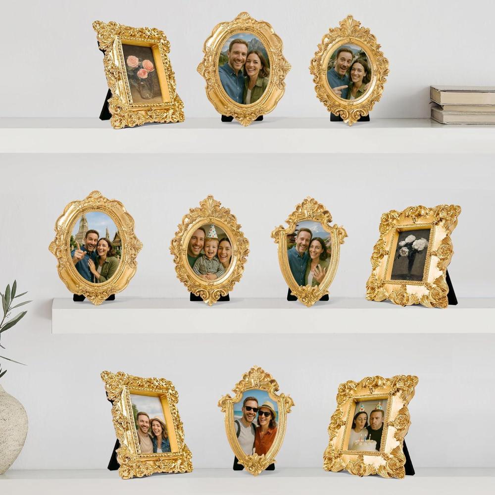 image:image97 Decor Black Vintage Picture Frames 3x3  Mini Round Gothic Picture Frame 3x3 Small Ornate Frame For Table Top And Wall Hanging Handcrafted Resin Goth Home Decor Gallery Wall ArtRose Gold
