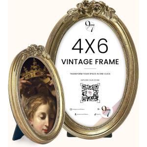 image:image97 Decor Black Vintage Picture Frames 3x3  Mini Round Gothic Picture Frame 3x3 Small Ornate Frame For Table Top And Wall Hanging Handcrafted Resin Goth Home Decor Gallery Wall ArtRose Oval