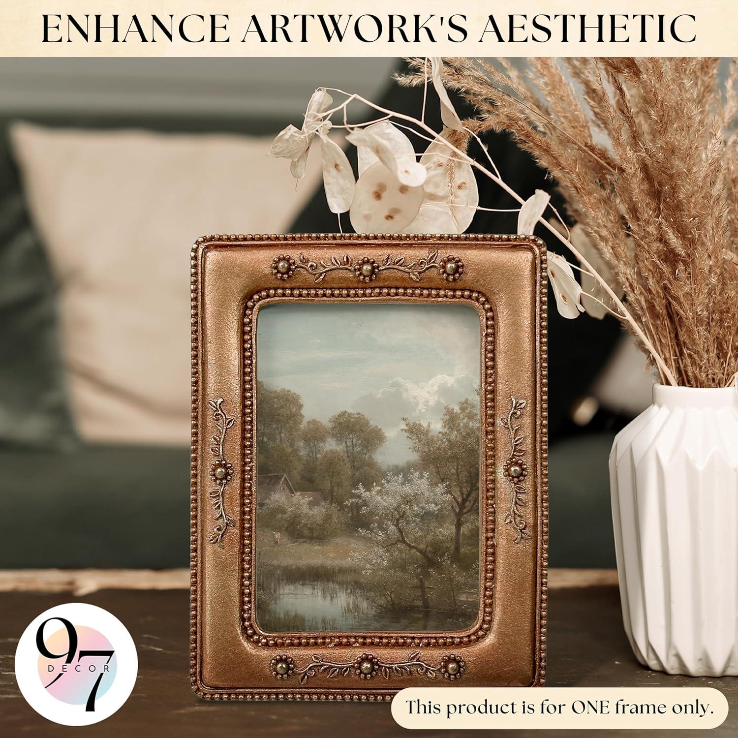 image:image97 Decor Mini 4x4 Round Picture Frame  Circle 4x4 Picture Frame Gold Small Gold Frames 4 Inch For Wall Hanging Antique Home DecorBrown Vintage
