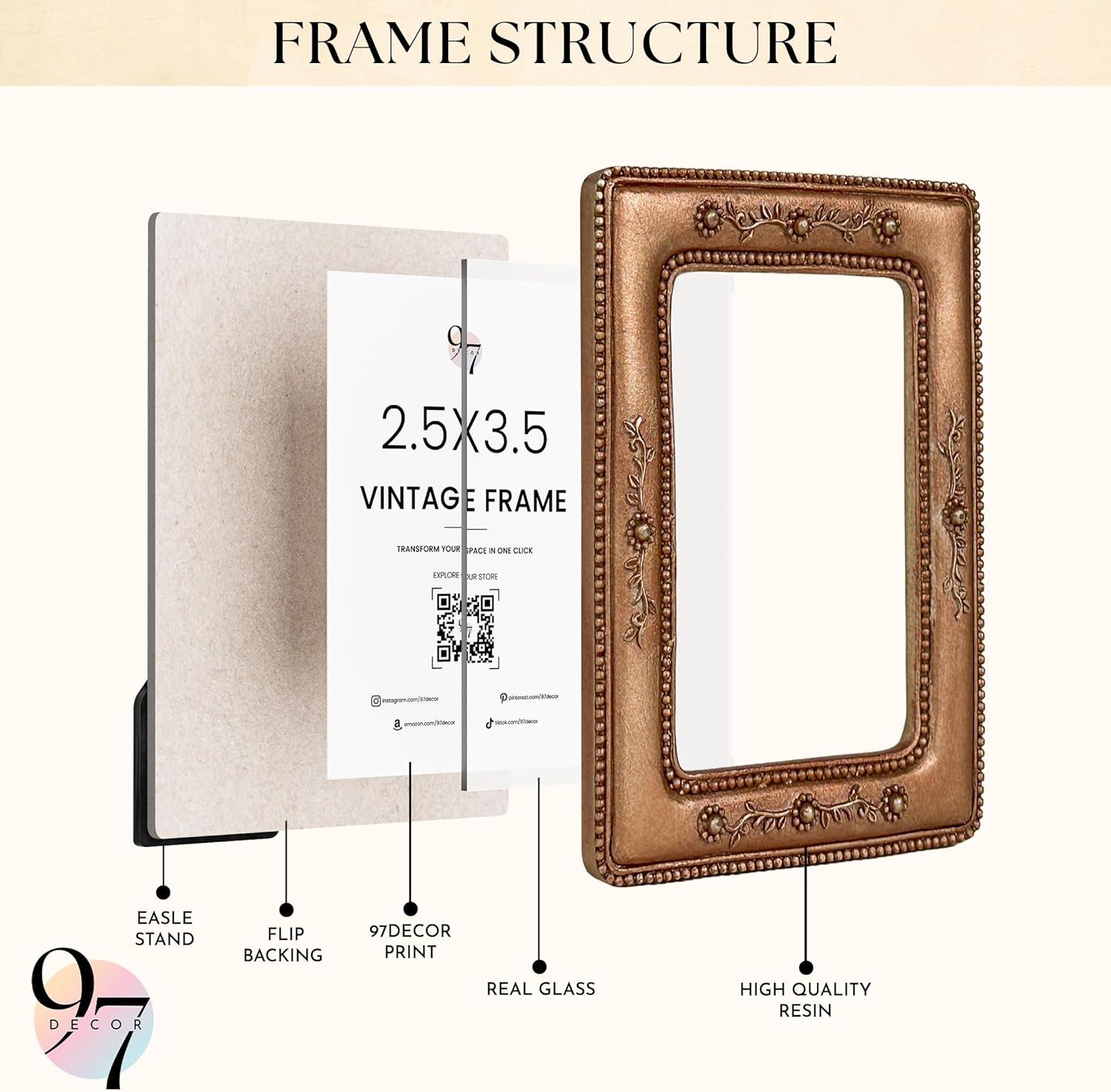 image:image97 Decor Mini 4x4 Round Picture Frame  Circle 4x4 Picture Frame Gold Small Gold Frames 4 Inch For Wall Hanging Antique Home DecorBrown Vintage