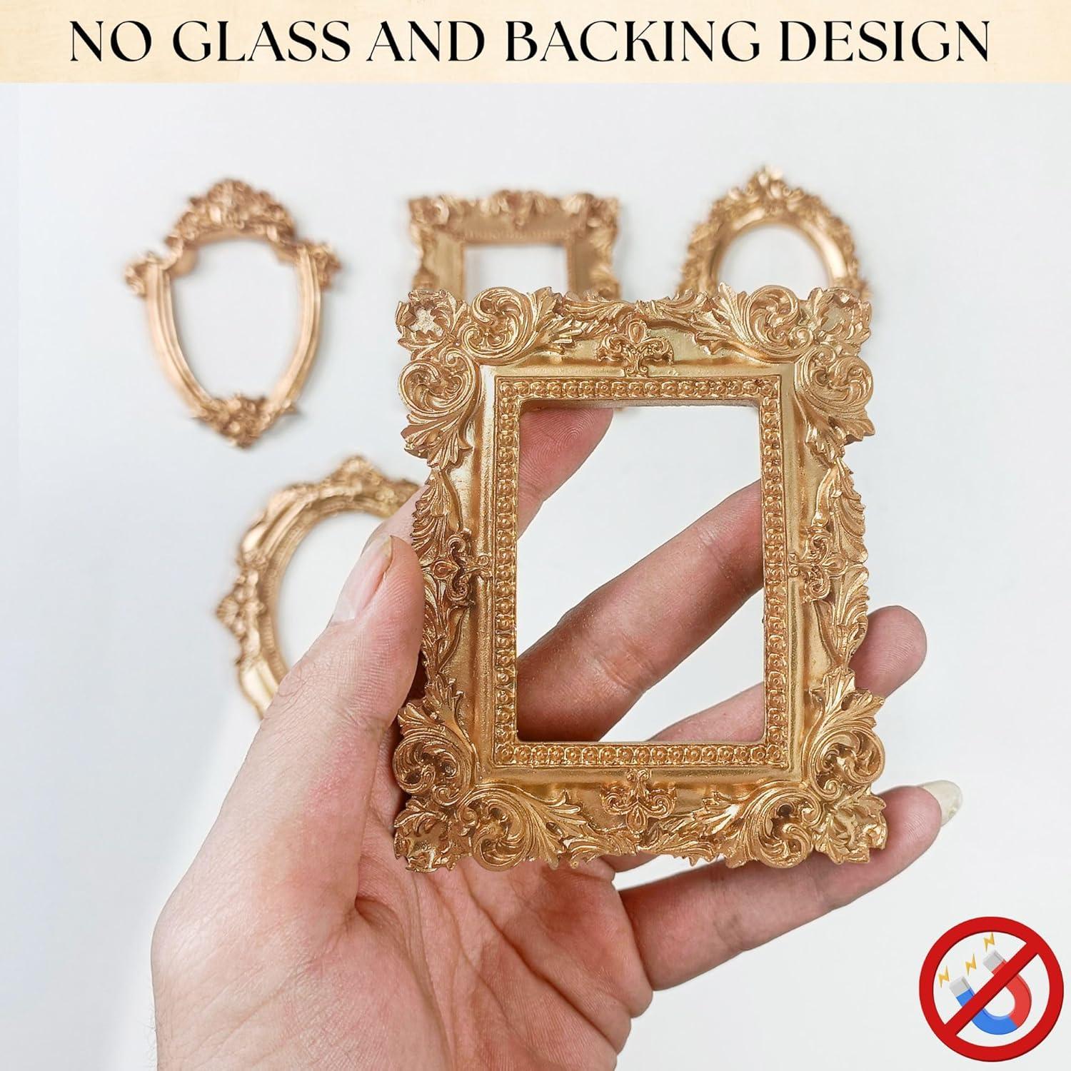 image:image97 Decor Small Gold Picture Frames Set No Standing amp Backing  5 Mini Vintage Frames For Galley Wall Assorted Gold Vintage Picture Frame Bulk Antique Ornate Miniature Frame Nonmagnetic10 PCS
