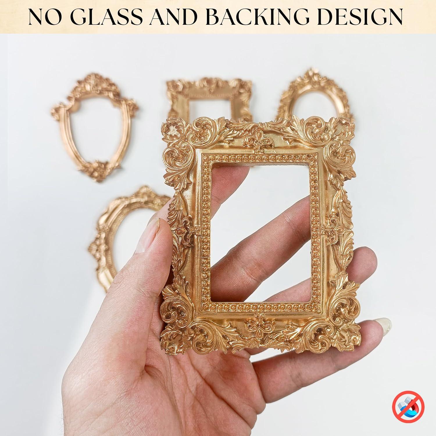 image:image97 Decor Small Gold Picture Frames Set No Standing amp Backing  5 Mini Vintage Frames For Galley Wall Assorted Gold Vintage Picture Frame Bulk Antique Ornate Miniature Frame Nonmagnetic5 PCS