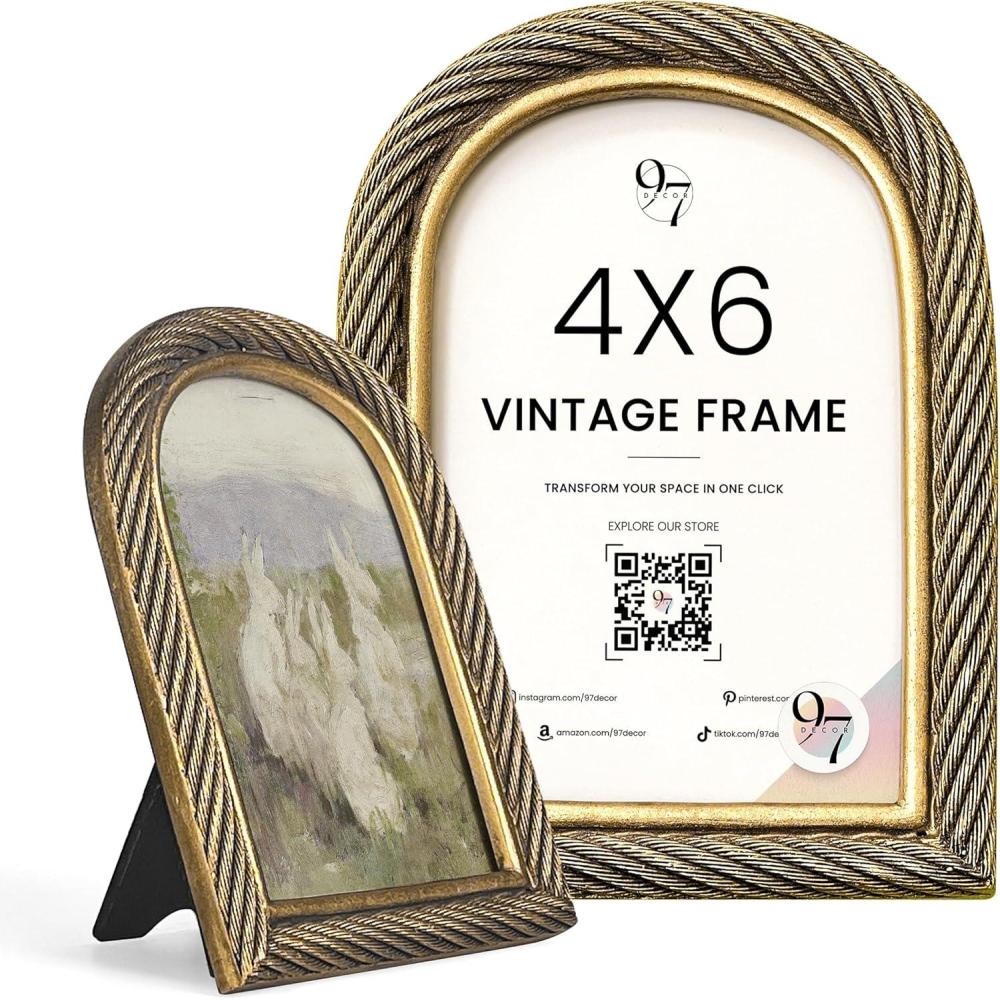 image:image97 Decor Small Gold Picture Frames Set No Standing amp Backing  5 Mini Vintage Frames For Galley Wall Assorted Gold Vintage Picture Frame Bulk Antique Ornate Miniature Frame NonmagneticAntique Arch