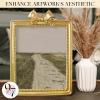 image:image97 Decor Mini 4x4 Round Picture Frame  Circle 4x4 Picture Frame Gold Small Gold Frames 4 Inch For Wall Hanging Antique Home DecorGolden Bow