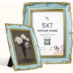image:image97 Decor Mini 4x4 Round Picture Frame  Circle 4x4 Picture Frame Gold Small Gold Frames 4 Inch For Wall Hanging Antique Home DecorCinderella Blue Gold